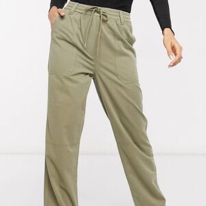 Topshop slouch pants in khaki